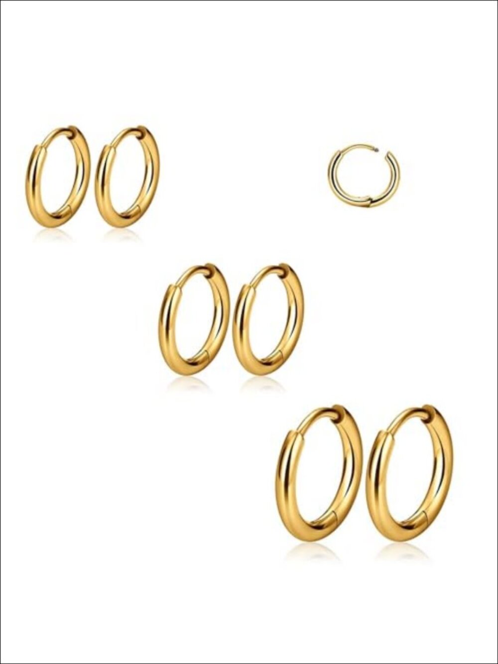 Titanium Hoop Earrings for Sensitive Ears, Hypoallergenic Huggie Hoops, 14K